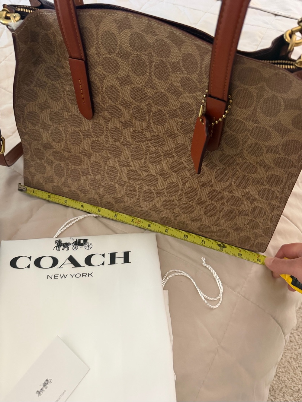 NWT Coach Charlie Carryall Brown Signature Tote Bag - Picture 9 of 12